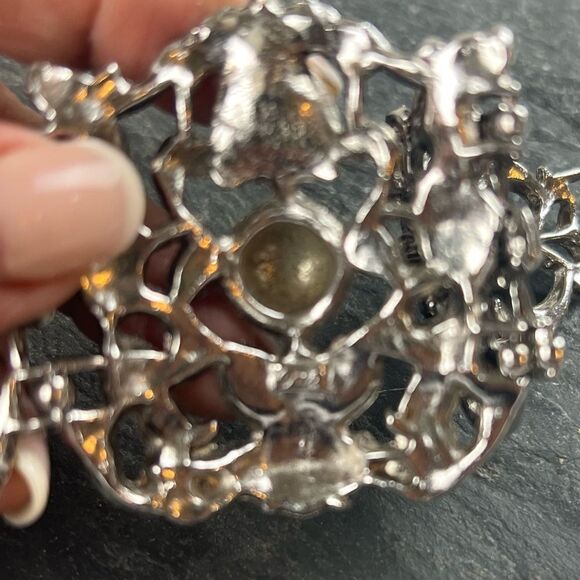 1940's Coro Pegasus Silver Tone Roco Style Link Bracelet - Picture 7 of 9